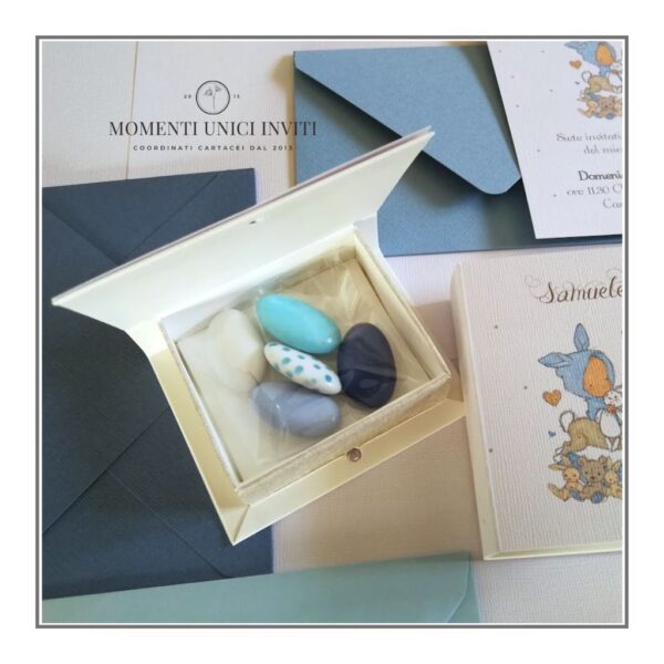momenti unici inviti - scatoline libro dolci nanne bimbo porta confetti