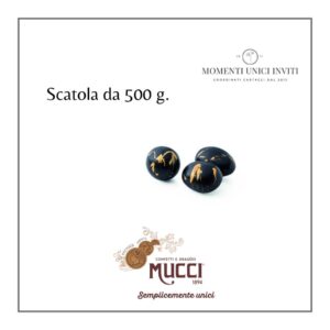 scatola confetti mucci giovanni gran galà neri dorati momenti unici inviti