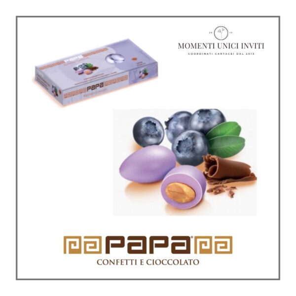 scatola confetti papa dolceamaro cioccomirtillo momenti unici inviti