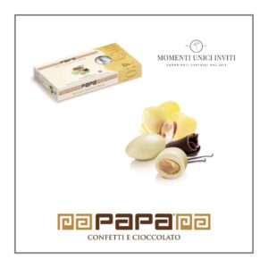 scatola confetti papa dolceamaro cioccovaniglia bourbon momenti unici inviti