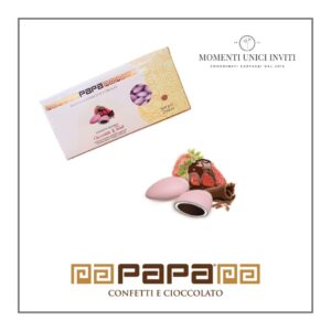 scatola confetti papa dolceamaro double chocolate and fruit fragola momenti unici inviti