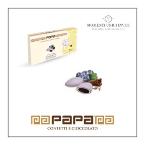 scatola confetti papa dolceamaro double chocolate and fruit mirtillo momenti unici inviti