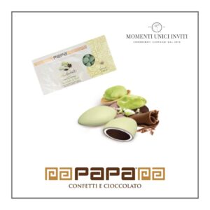 scatola confetti papa dolceamaro double chocolate and fruit pistacchio momenti unici inviti