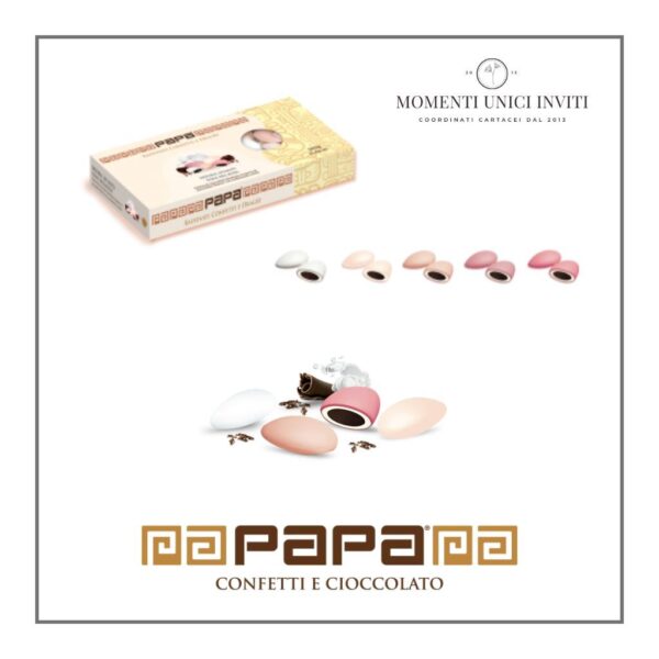 scatola confetti papa dolceamaro double sfumati rosa momenti unici inviti