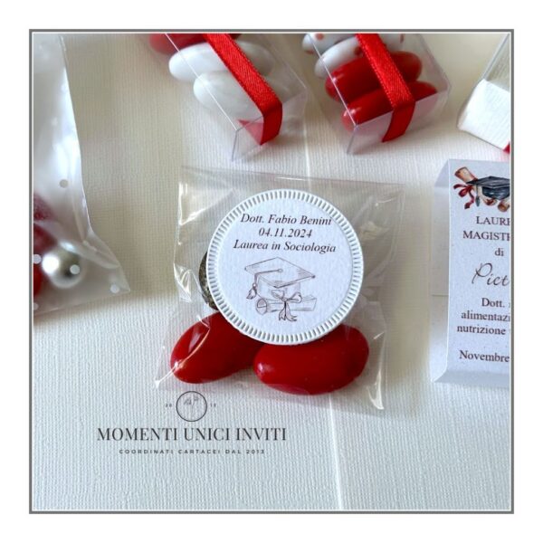 bustina trasparente confetti laurea