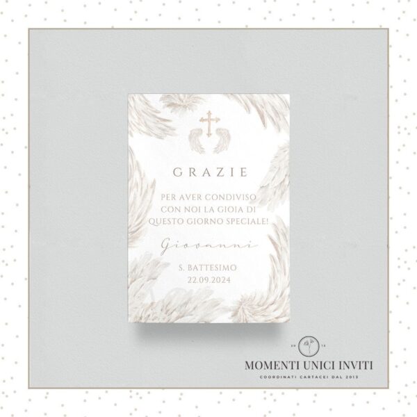 cards ringraziamento angel con busta tema angeli momenti unici inviti