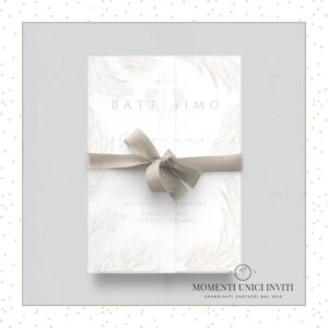 cover traslucida partecipazione angel battesimo e prima comunione