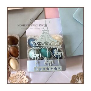 momenti unici inviti - box degustazione 9 confetti su pirottino con carosello