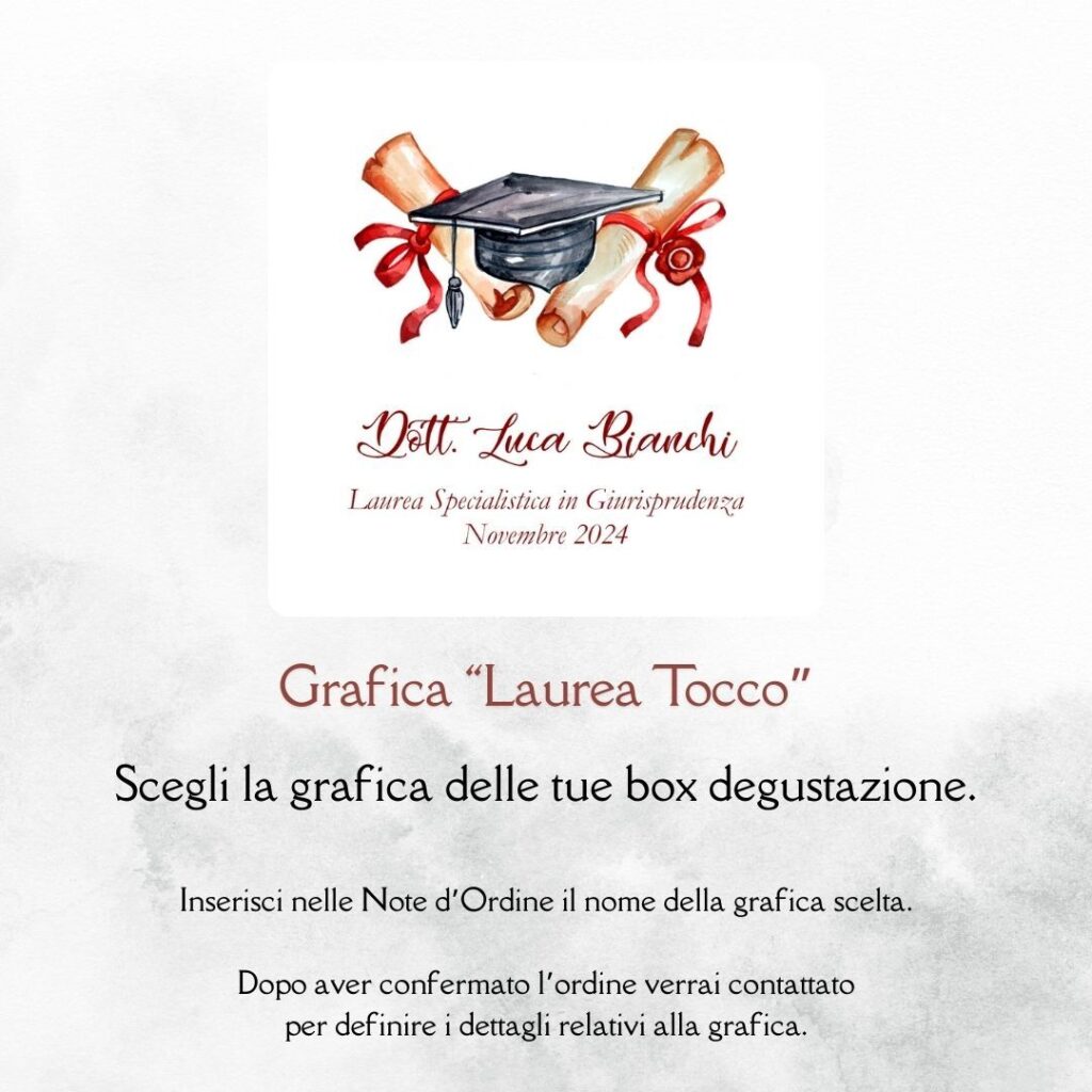 momenti unici inviti grafica laurea per box degustazione confetti