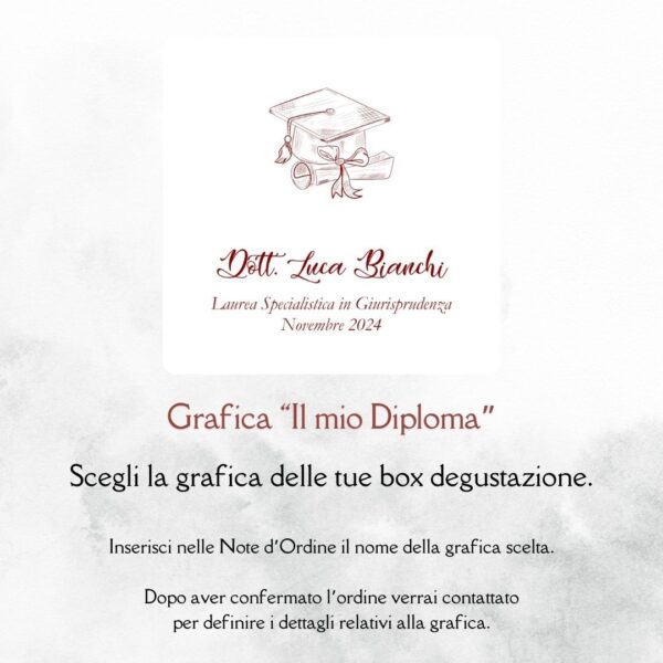 momenti unici inviti grafica laurea per box degustazione confetti