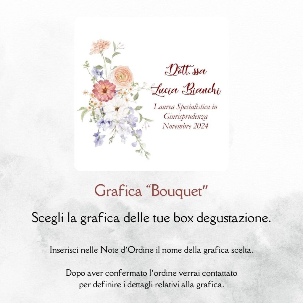 momenti unici inviti grafica laurea per box degustazione confetti