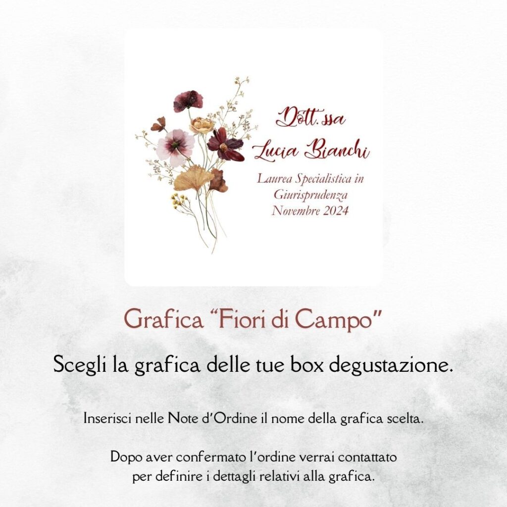 momenti unici inviti grafica laurea per box degustazione confetti