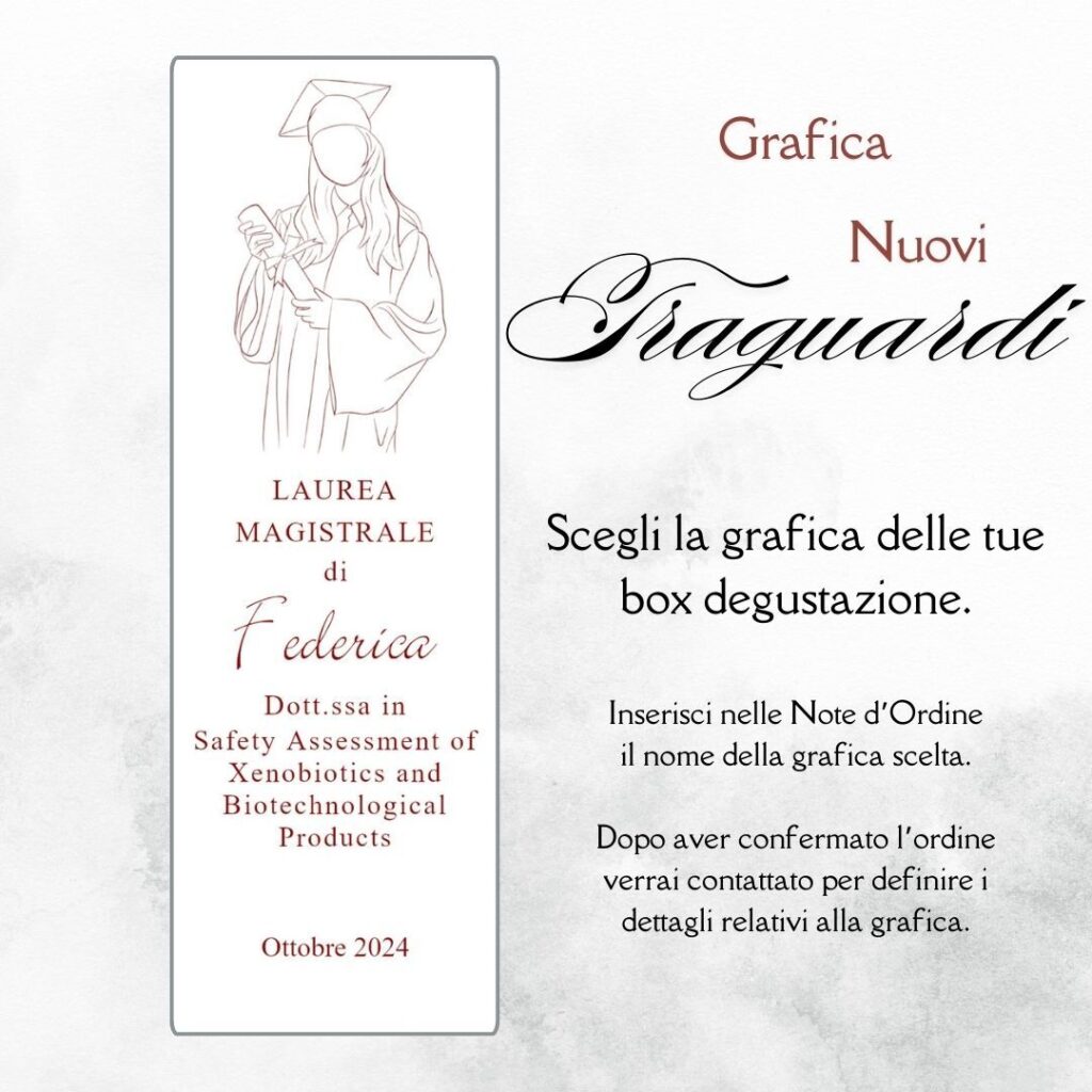 momenti unici inviti grafica laurea per box degustazione confetti