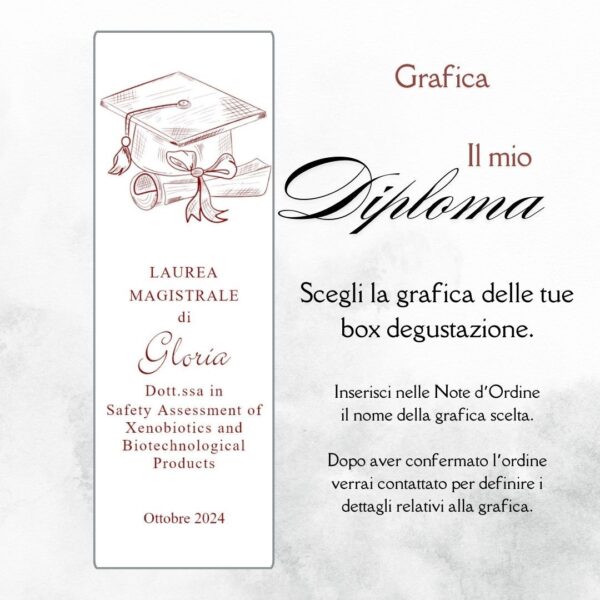 momenti unici inviti grafica laurea per box degustazione confetti