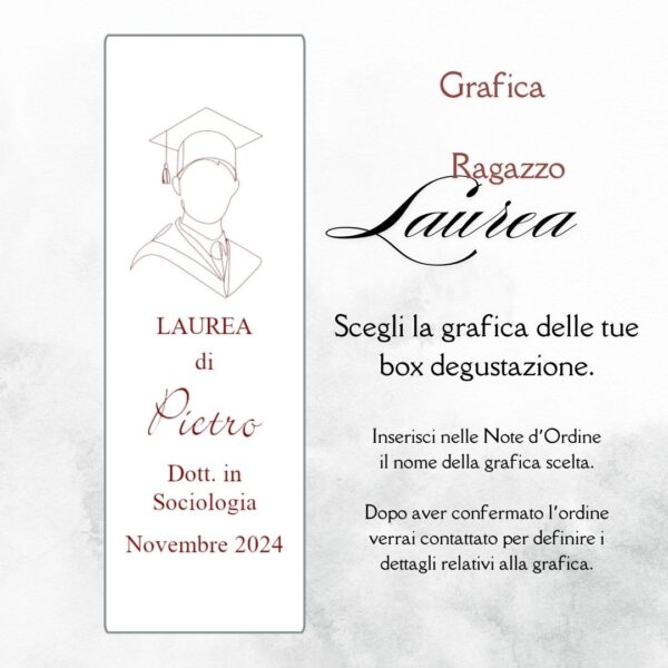 momenti unici inviti grafica laurea per box degustazione confetti