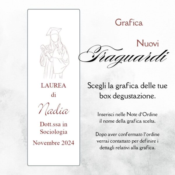 momenti unici inviti grafica laurea per box degustazione confetti