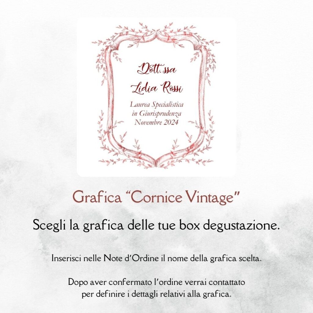 momenti unici inviti grafica laurea per box degustazione confetti