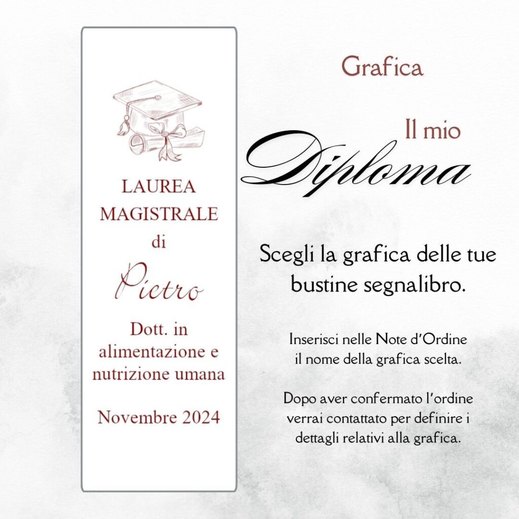 momenti unici inviti grafica laurea per segnalibro con confetti