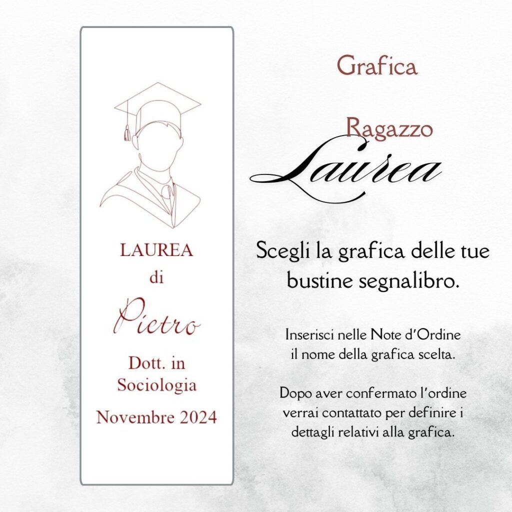momenti unici inviti grafica laurea per segnalibro con confetti