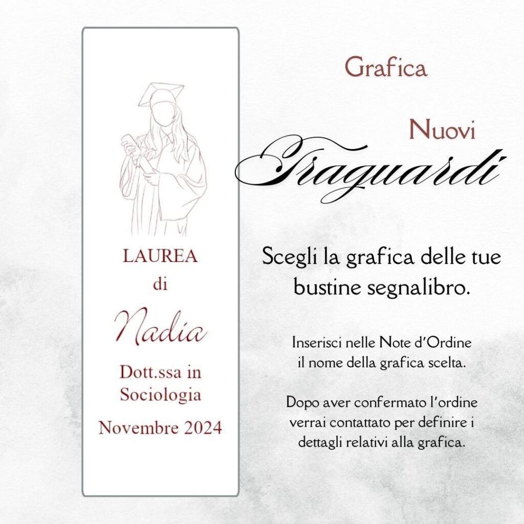 momenti unici inviti grafica laurea per segnalibro con confetti