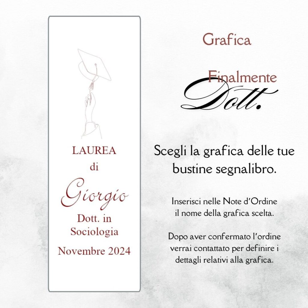 momenti unici inviti grafica laurea per segnalibro con confetti
