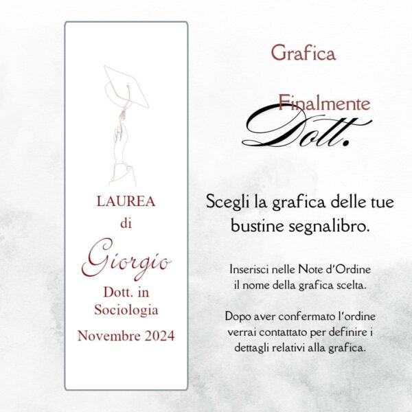 momenti unici inviti grafica laurea per segnalibro con confetti