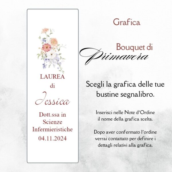 momenti unici inviti grafica laurea per segnalibro con confetti