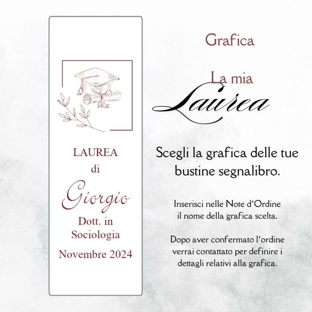 momenti unici inviti grafica laurea per segnalibro con confetti
