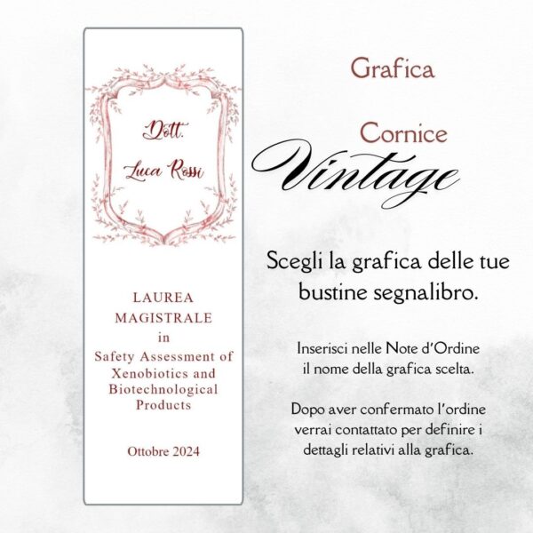 momenti unici inviti grafica laurea per segnalibro con confetti
