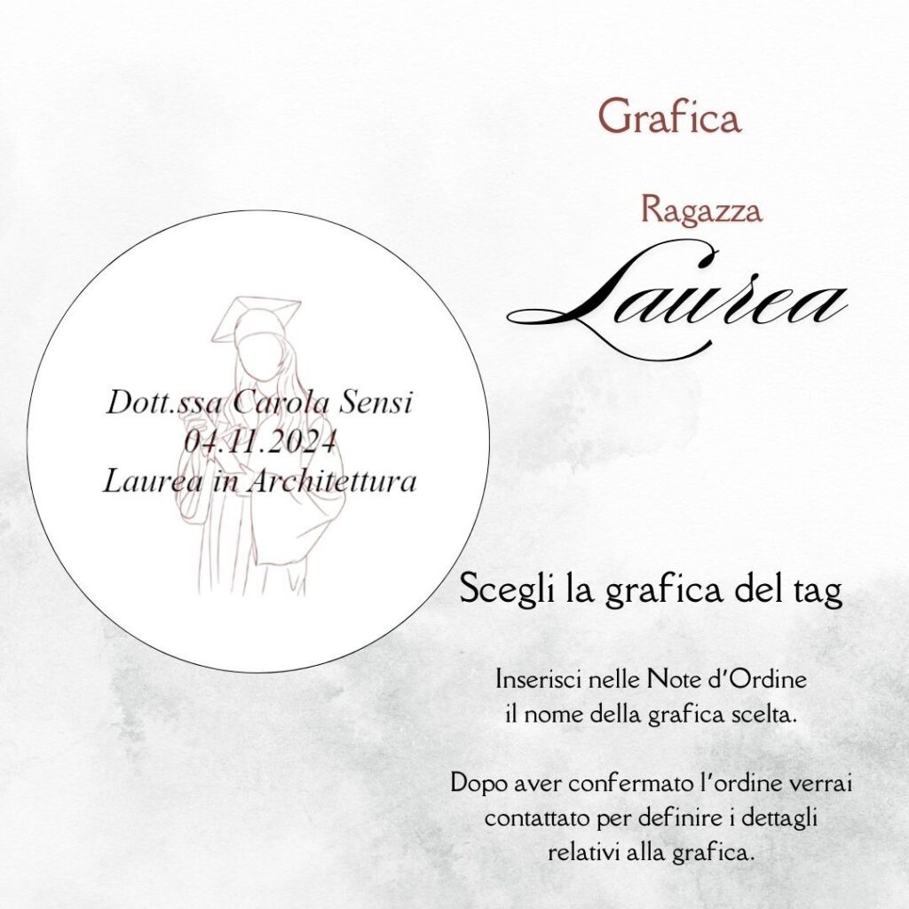 momenti unici inviti grafica tag tondo laurea per bustina confetti