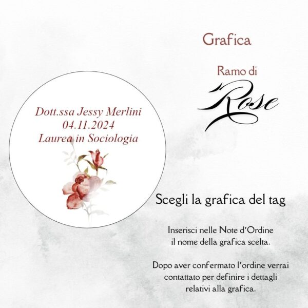 momenti unici inviti grafica tag tondo laurea per bustina confetti