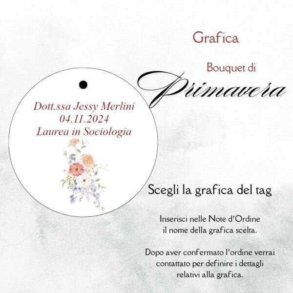 momenti unici inviti grafica tag tondo laurea per scatolina confetti