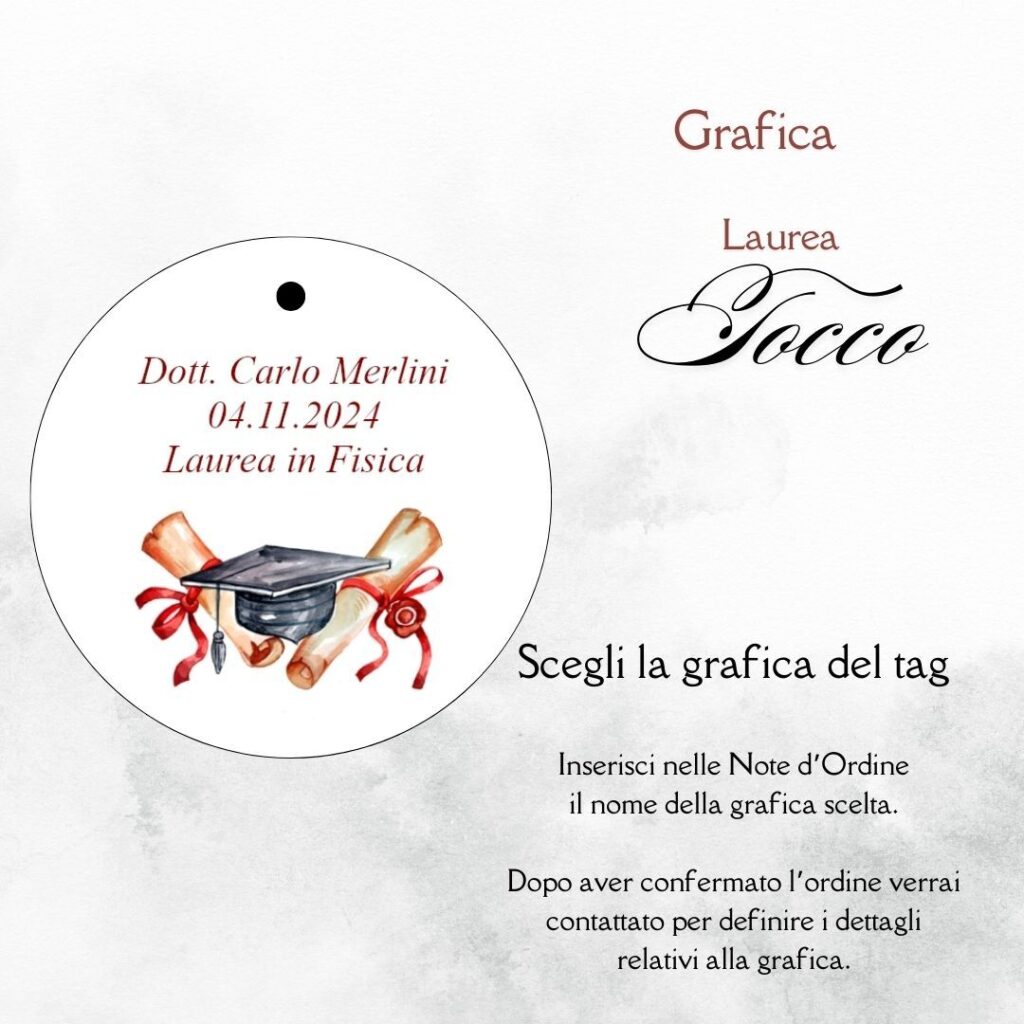 momenti unici inviti grafica tag tondo laurea per scatolina confetti