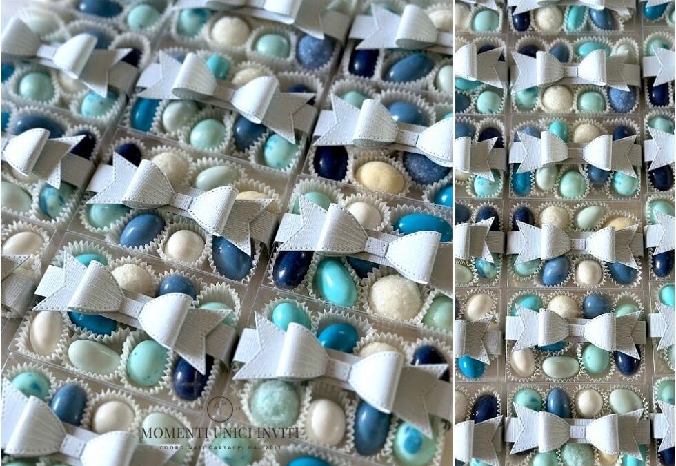 Scatoline Degustazione Confetti per il Battesimo di Nikolas