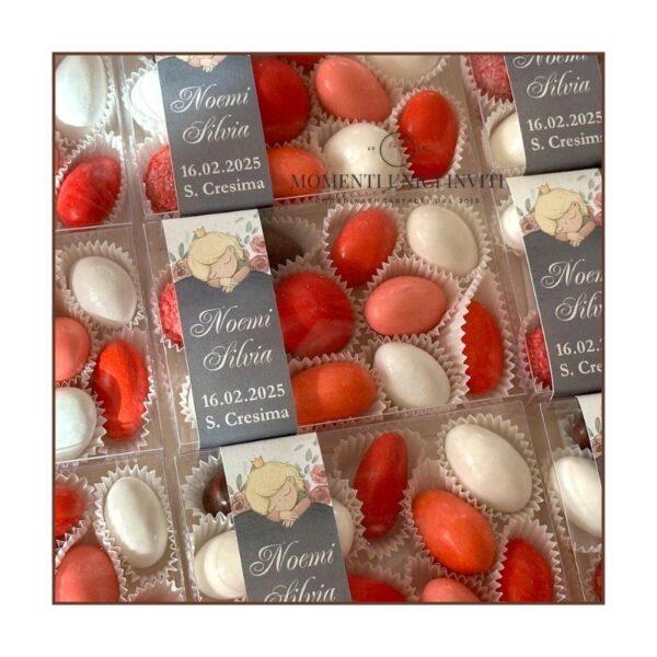 momenti unici inviti box degustazione 9 confetti pirottino cresima