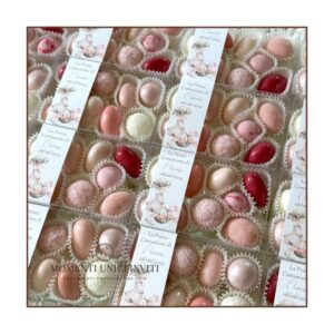 momenti unici inviti - box degustazione 9 confetti su pirottino con fascia grafica 01