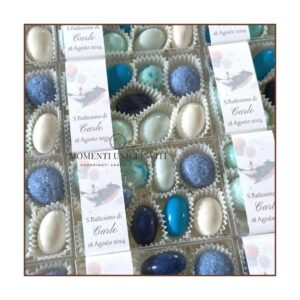 momenti unici inviti - box degustazione 9 confetti su pirottino con fascia grafica