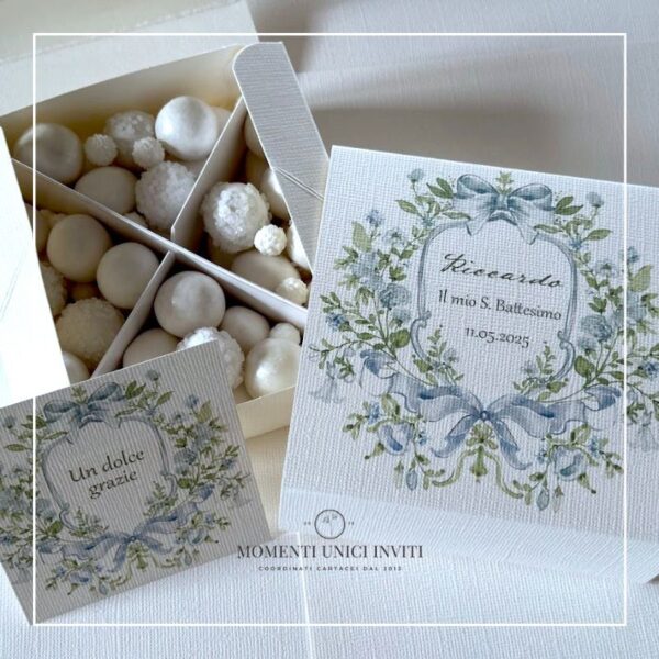 momenti unici inviti box degustazione confetti battesimo bimbo
