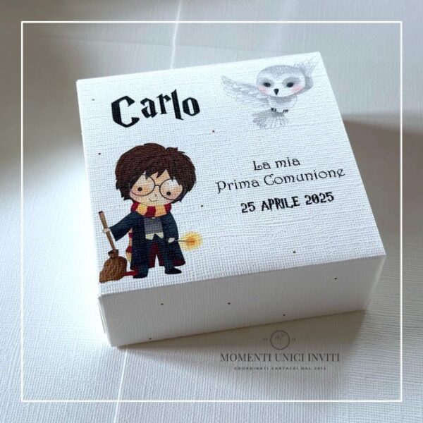 momenti unici inviti box degustazione confetti tema harry potter prima comunione