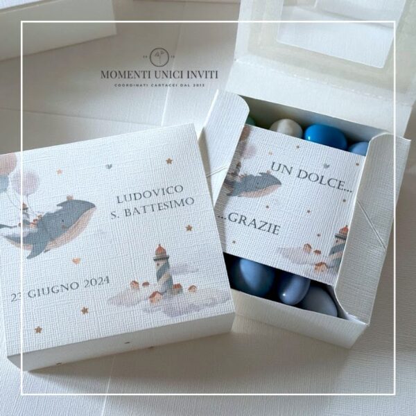 momenti unici inviti box degustazione confetti tema mare battesimo prima comunione