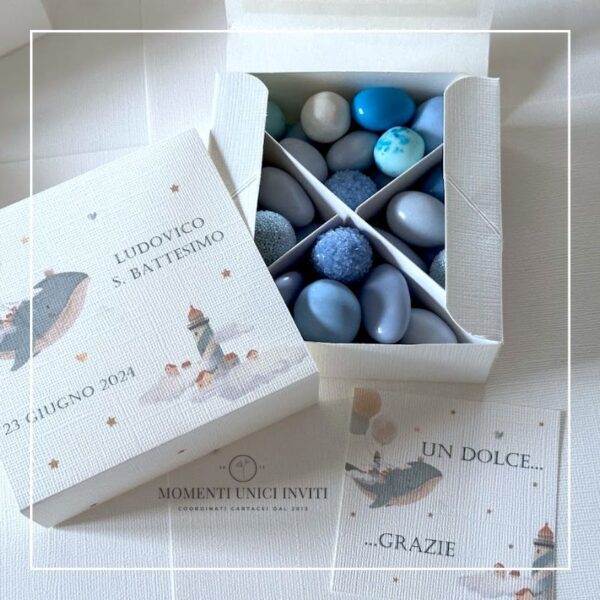 momenti unici inviti box degustazione confetti tema mare battesimo prima comunione