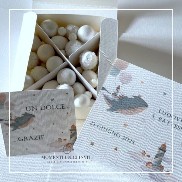 momenti unici inviti box degustazione confetti tema mare battesimo prima comunione