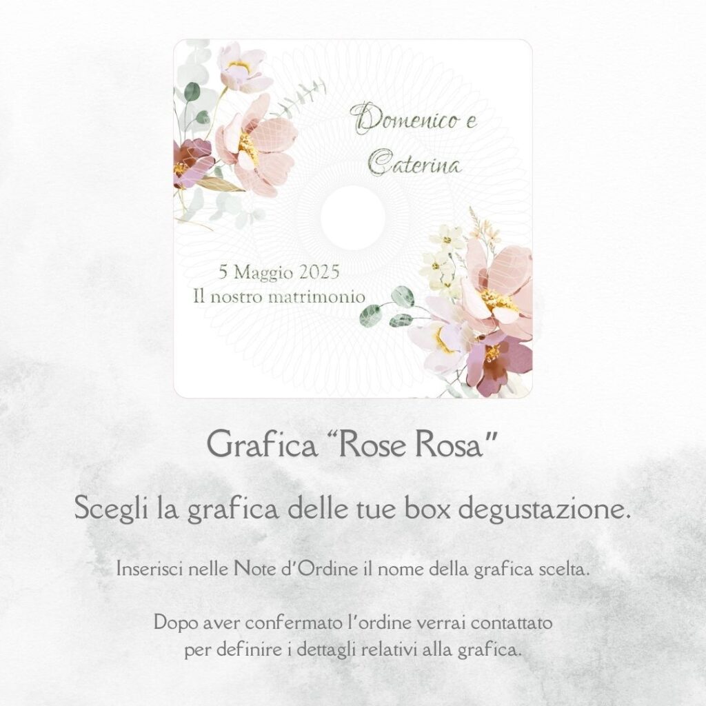 momenti unici inviti grafica personalizzata per box degustazione confetti matrimonio