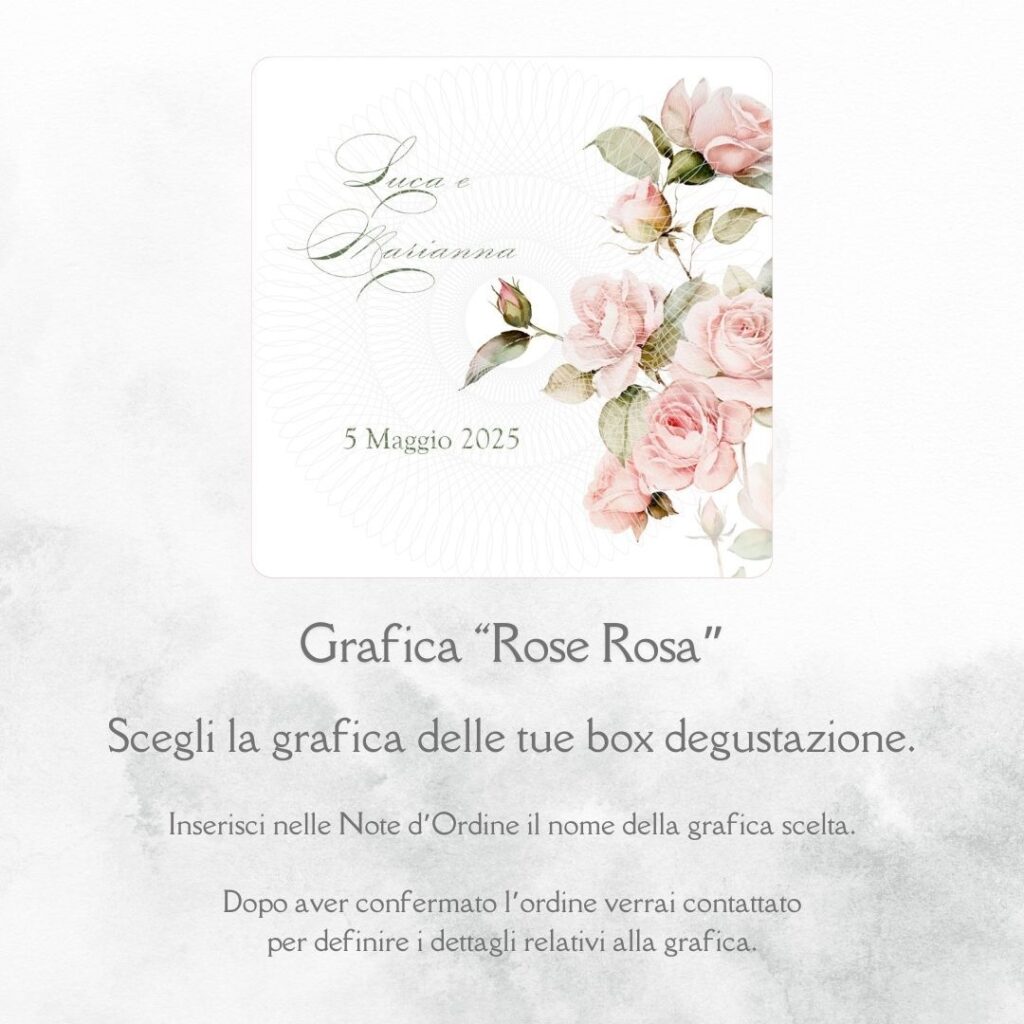 momenti unici inviti grafica personalizzata per box degustazione confetti matrimonio