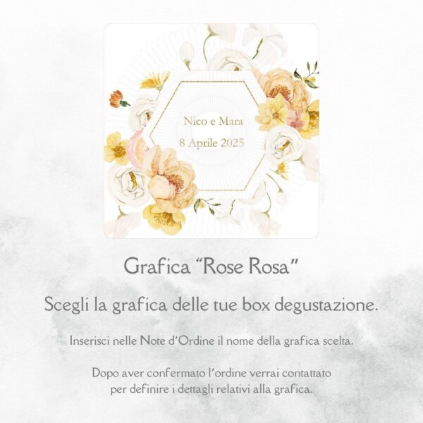 momenti unici inviti grafica personalizzata per box degustazione confetti matrimonio