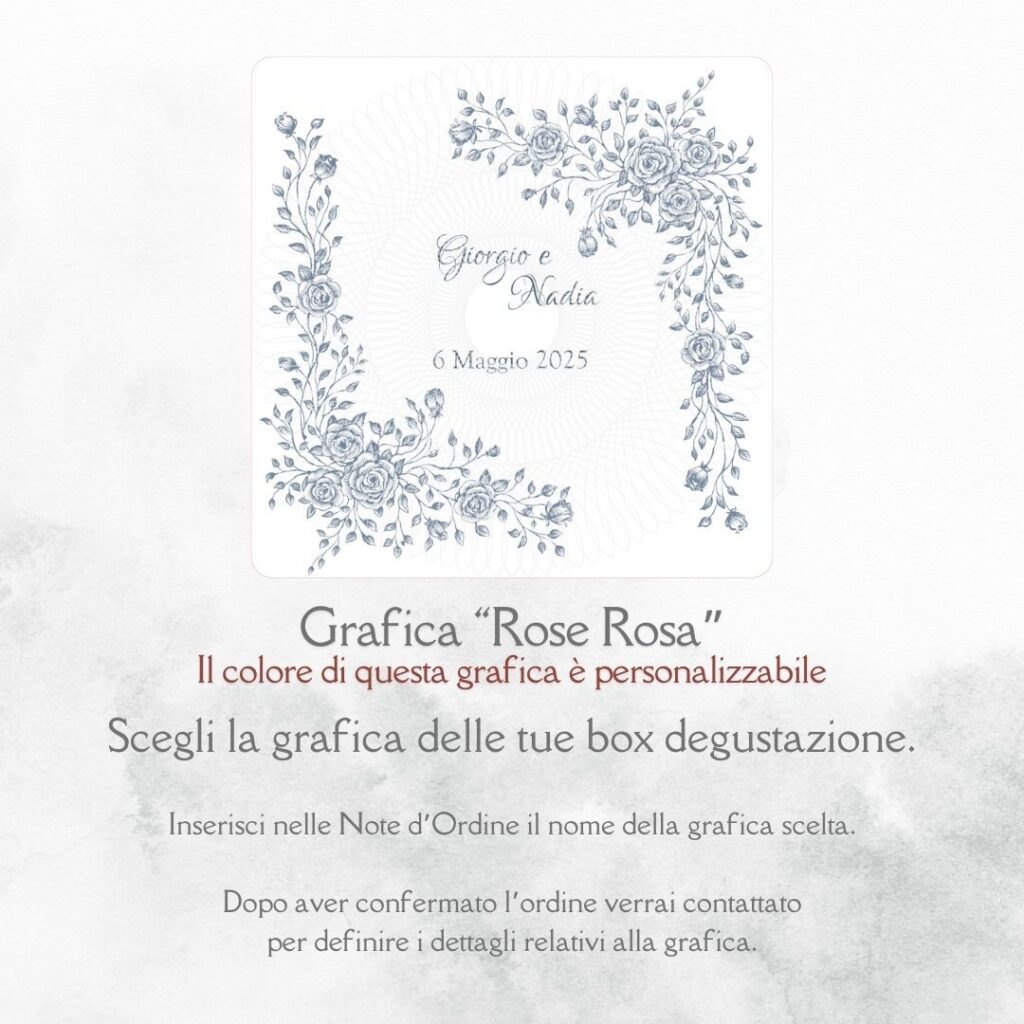 momenti unici inviti grafica personalizzata per box degustazione confetti matrimonio