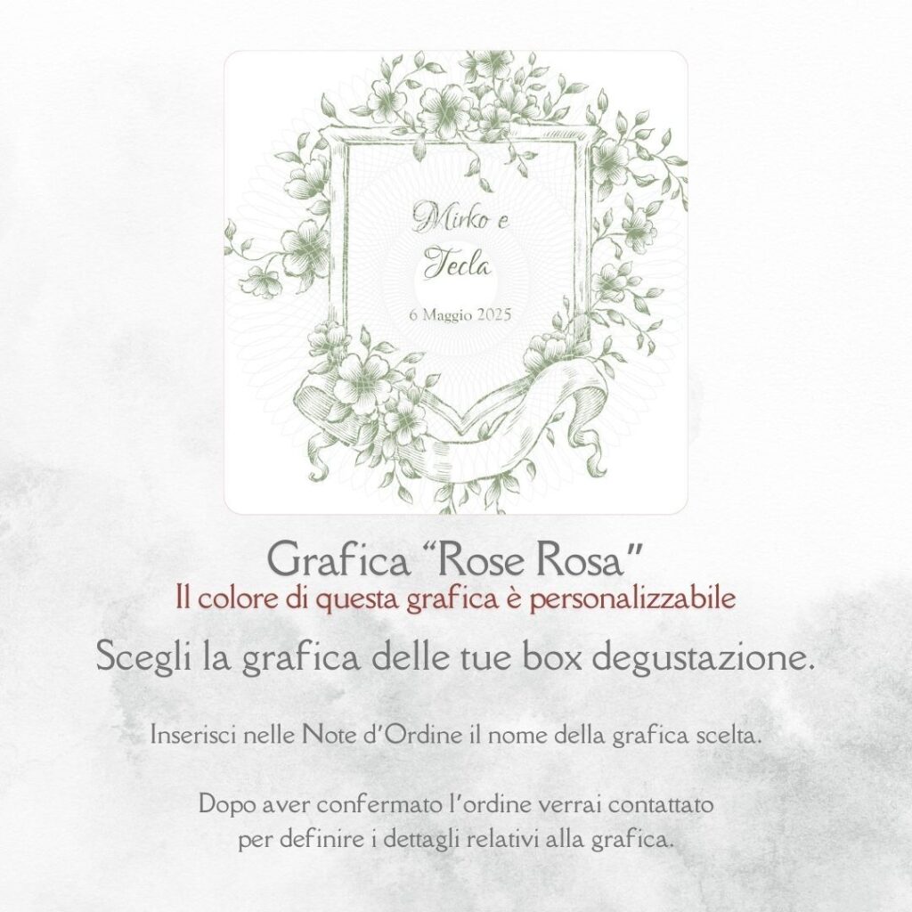 momenti unici inviti grafica personalizzata per box degustazione confetti matrimonio