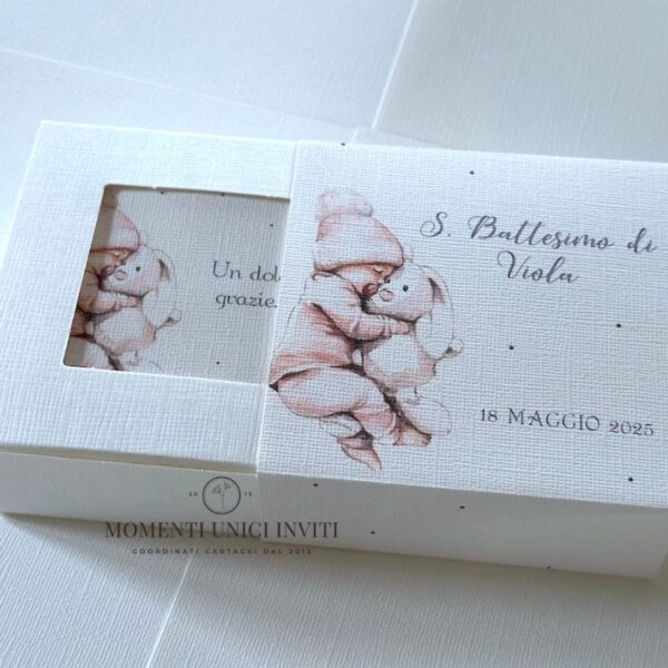 momenti unici inviti box degustazione confetti battesimo bambina