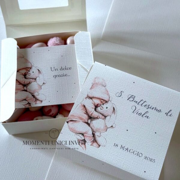 momenti unici inviti box degustazione confetti battesimo bambina