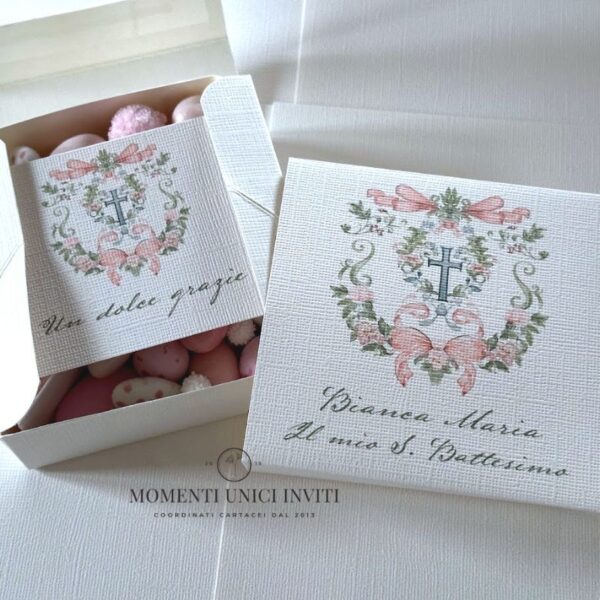 momenti unici inviti box degustazione confetti battesimo bambina